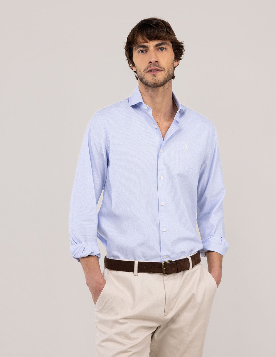 Camisa casual de algodón manga larga para hombre 5