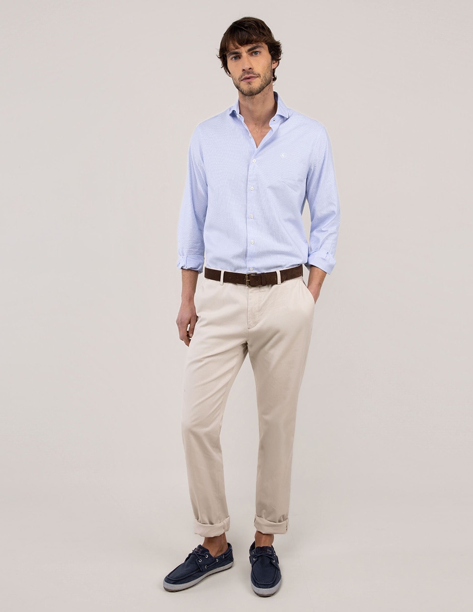 Camisa casual de algodón manga larga para hombre 6