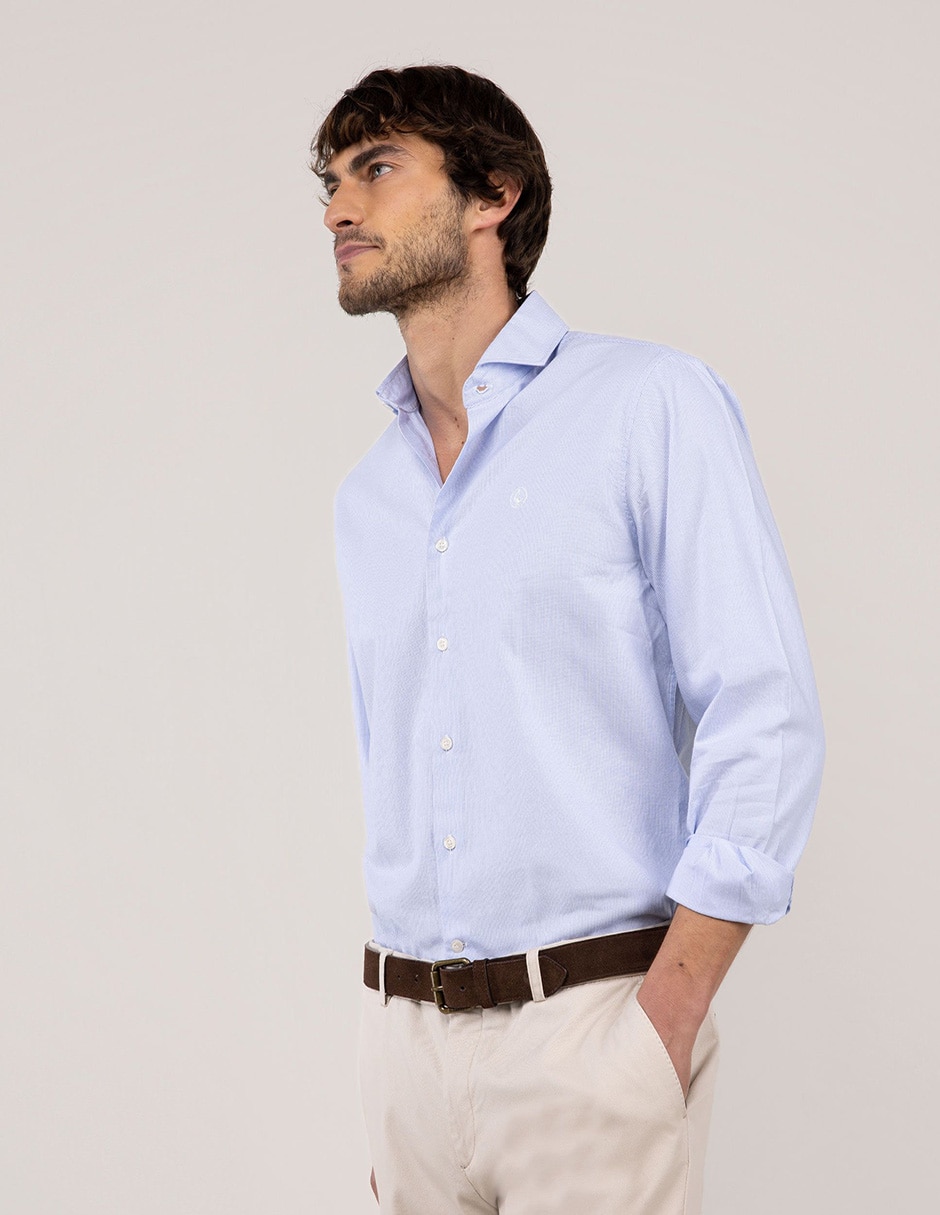 Camisa casual de algodón manga larga para hombre 8
