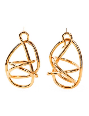 Aretes de serpiente de oro con acabado plateado 1