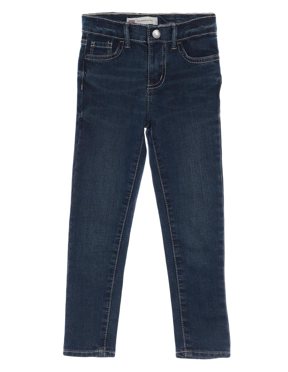 Jeans skinny lavado obscuro para niña
