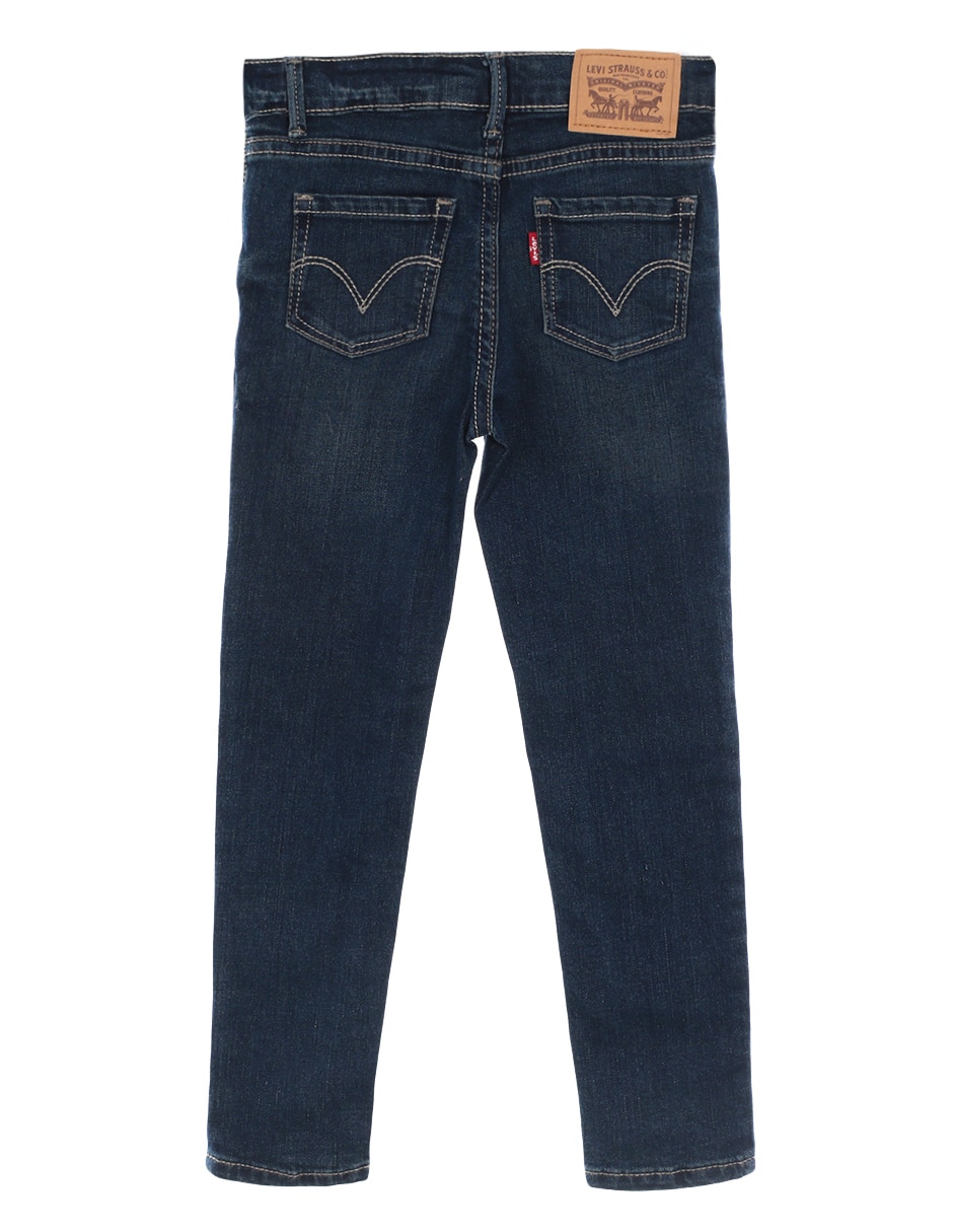 Jeans skinny lavado obscuro para niña
