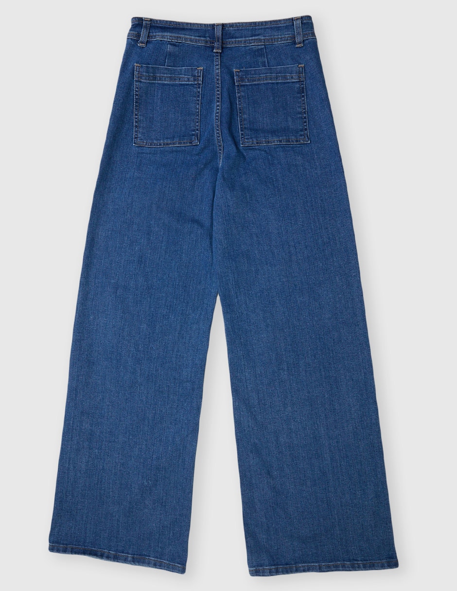 Jeans relaxed amplio lavado obscuro para niña 2