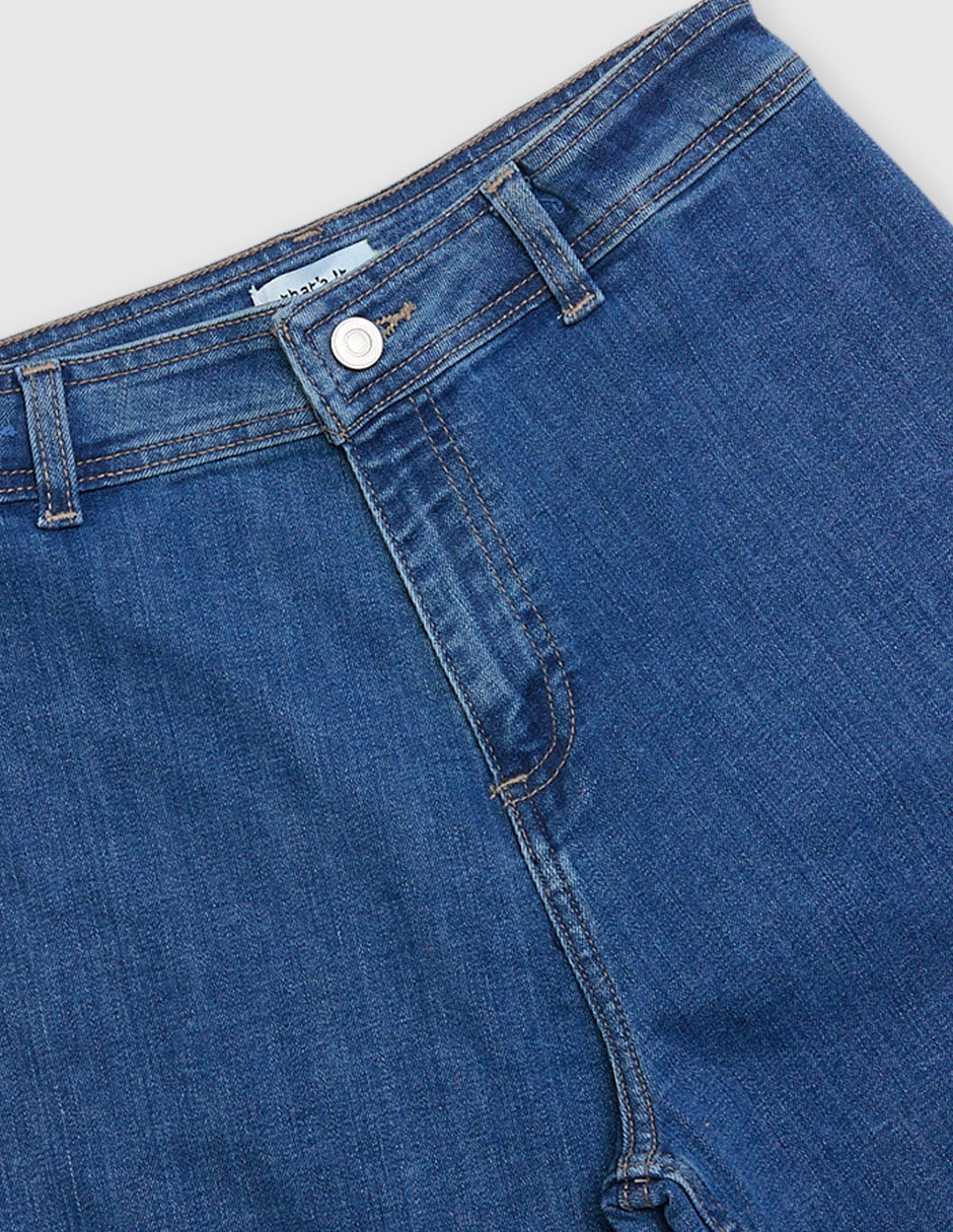 Jeans relaxed amplio lavado obscuro para niña 3