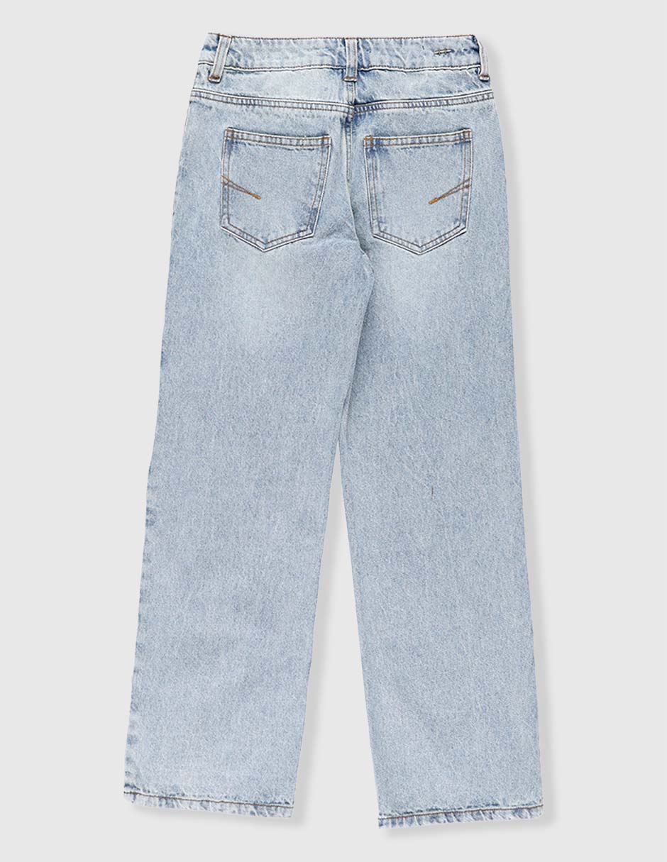 Jeans straight Habitual lavado medio para niña