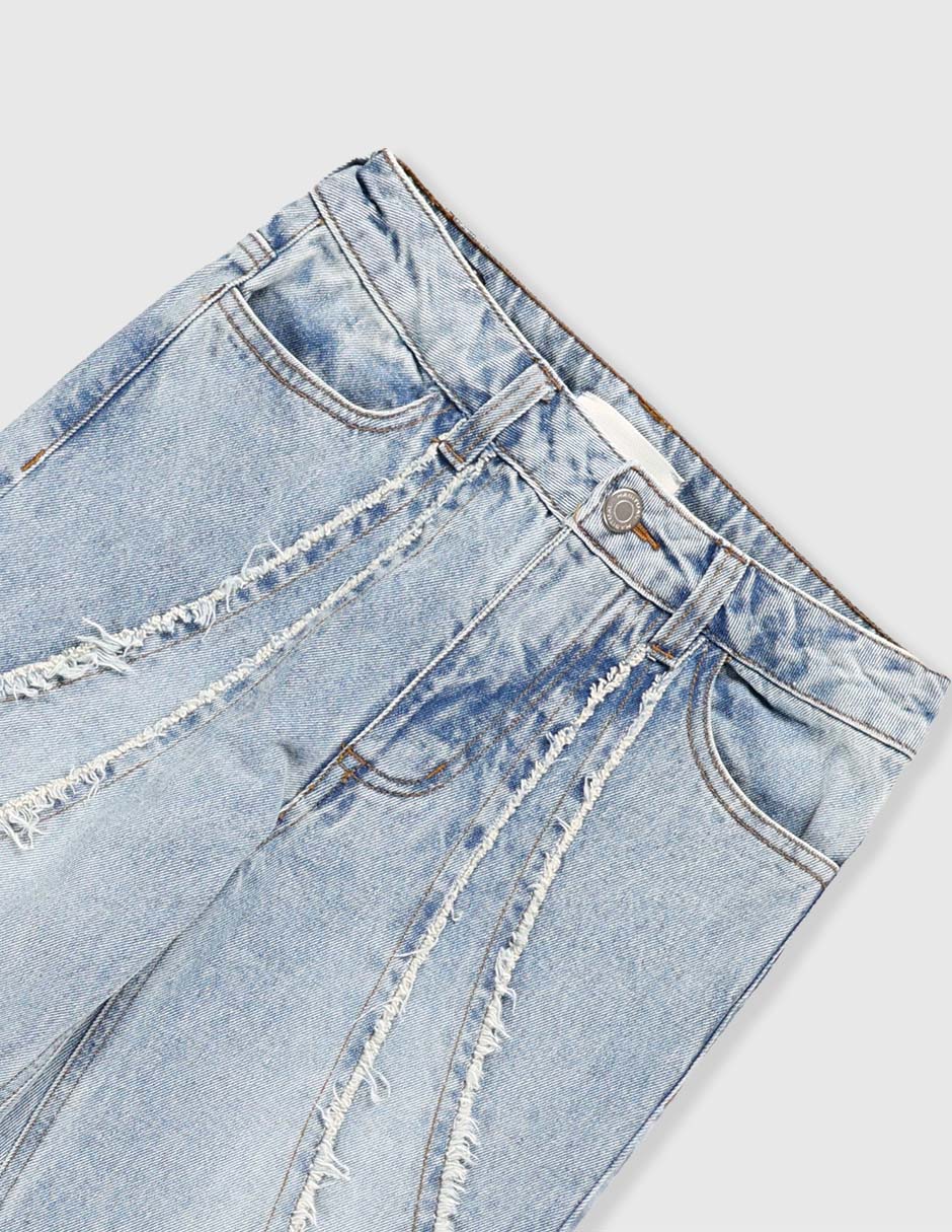 Jeans straight Habitual lavado medio para niña