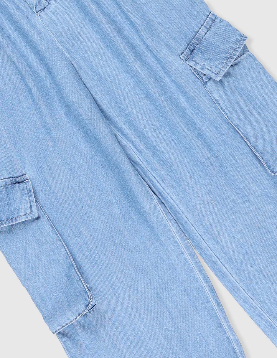 Jeans cargo baggy Only lavado claro para niña