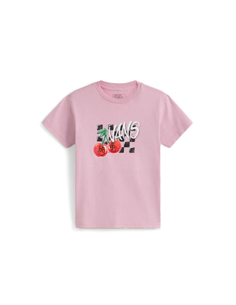 Playera Checker Cherries manga corta para niña Playera Checker Cherries manga corta para niña