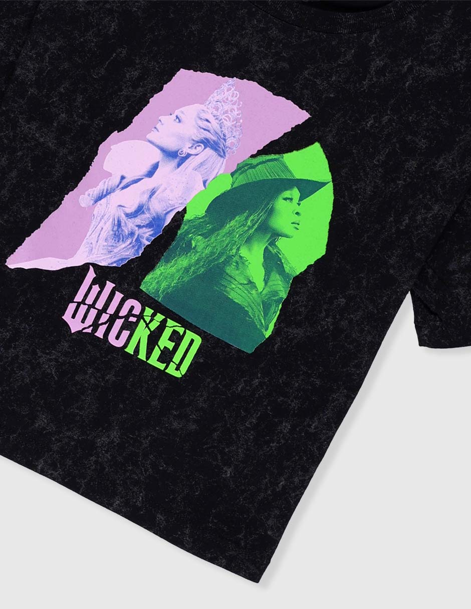 Playera Wicked manga regular para niña 7