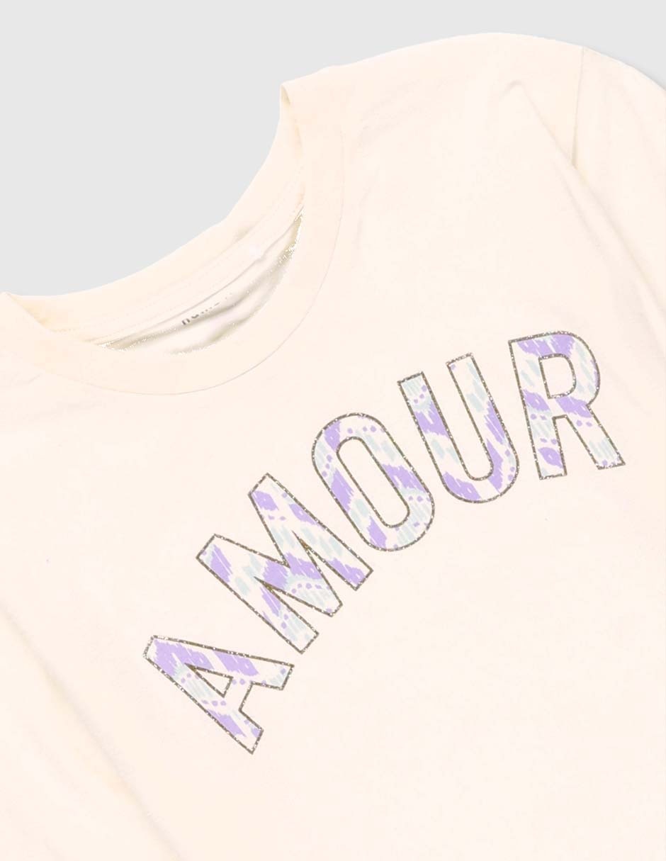 Playera manga corta para niña