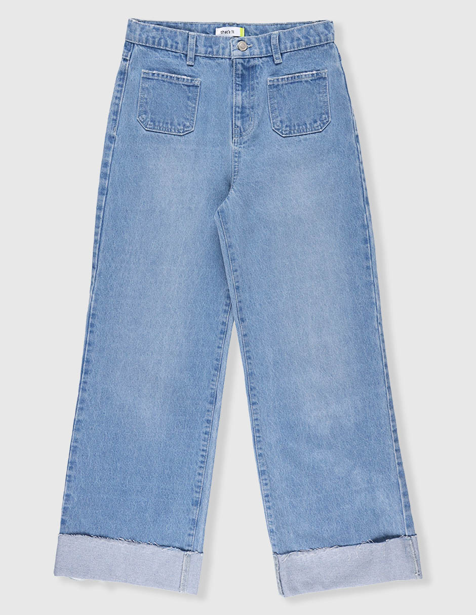 Jeans straight That's It lavado claro para niña