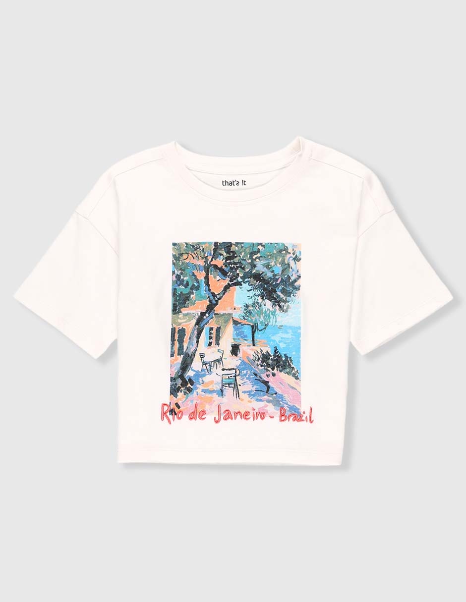 Playera manga corta para niña
