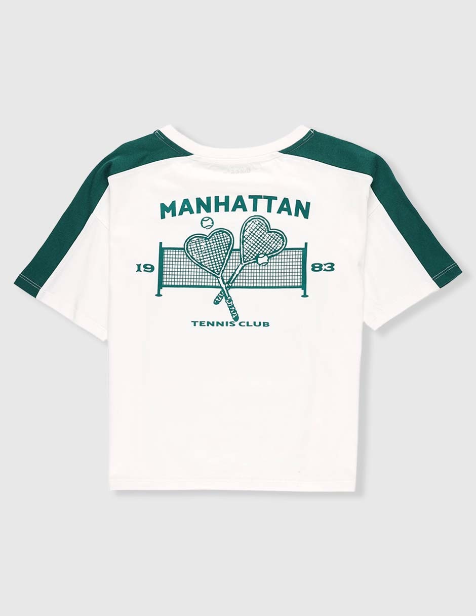 Playera Manhattan Tennis Club manga corta para niña