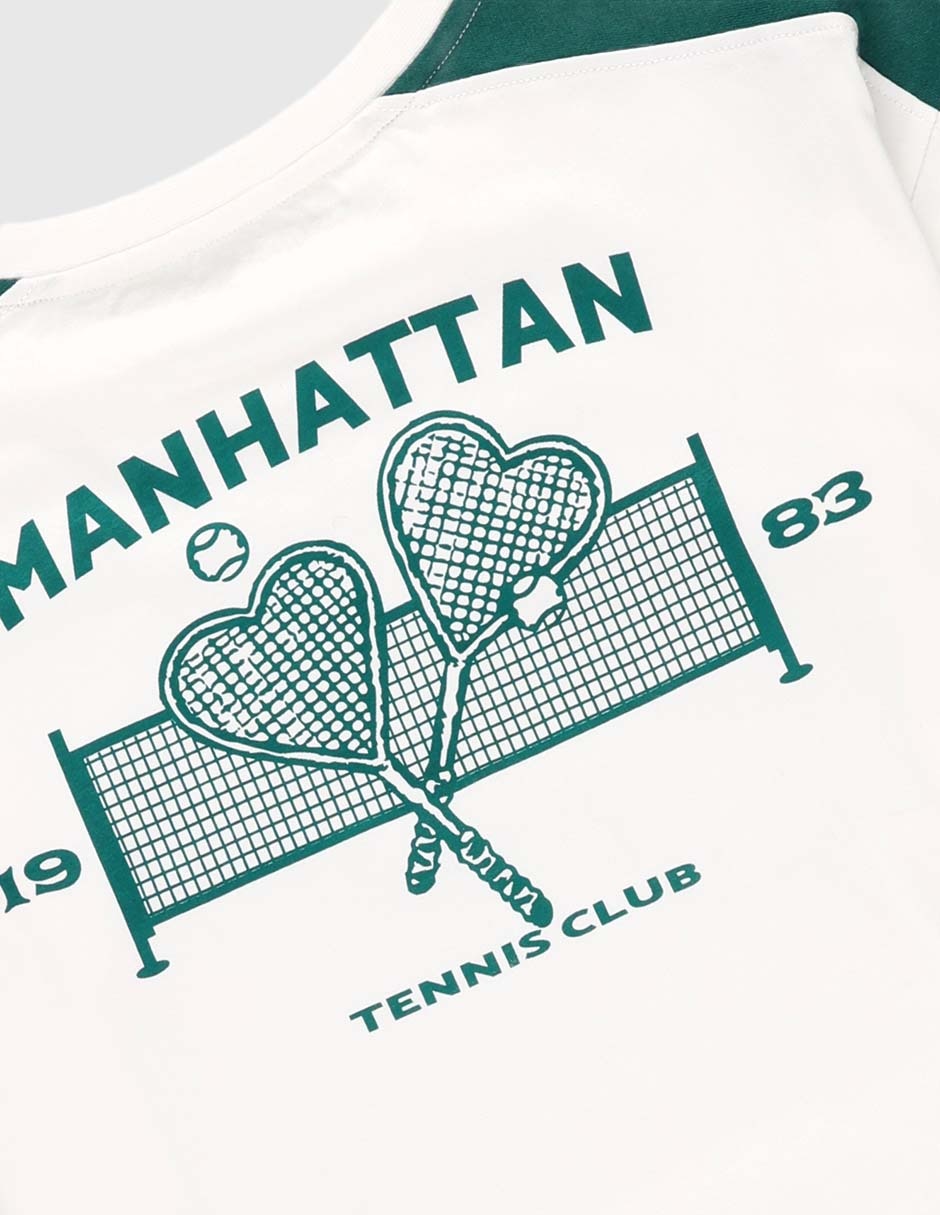 Playera Manhattan Tennis Club manga corta para niña