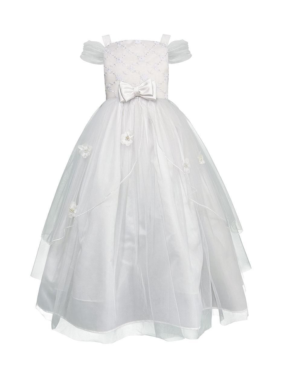 Vestido Florencia manga con pliegues para niña