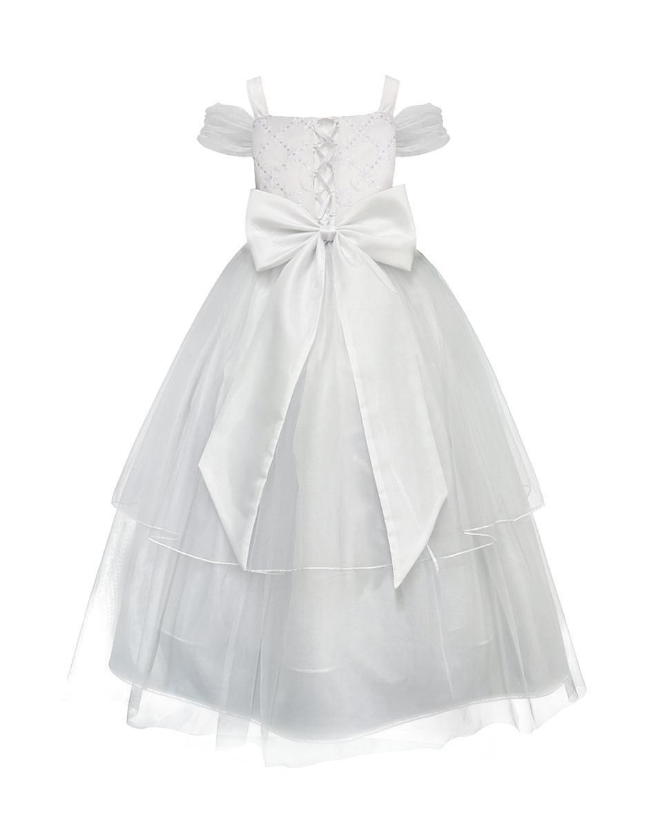 Vestido Florencia manga con pliegues para niña