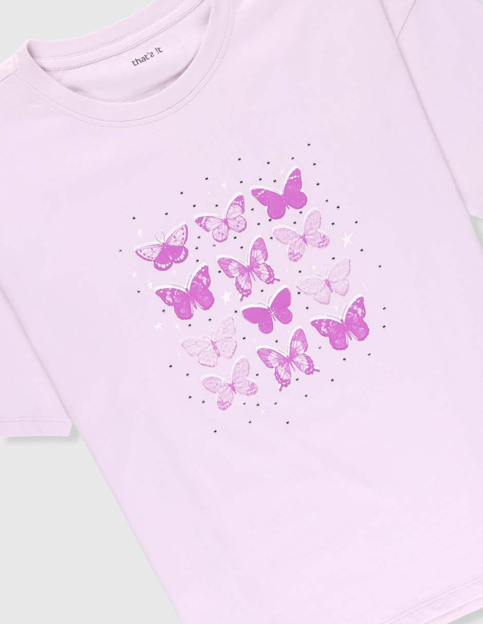 Playera manga corta para niña