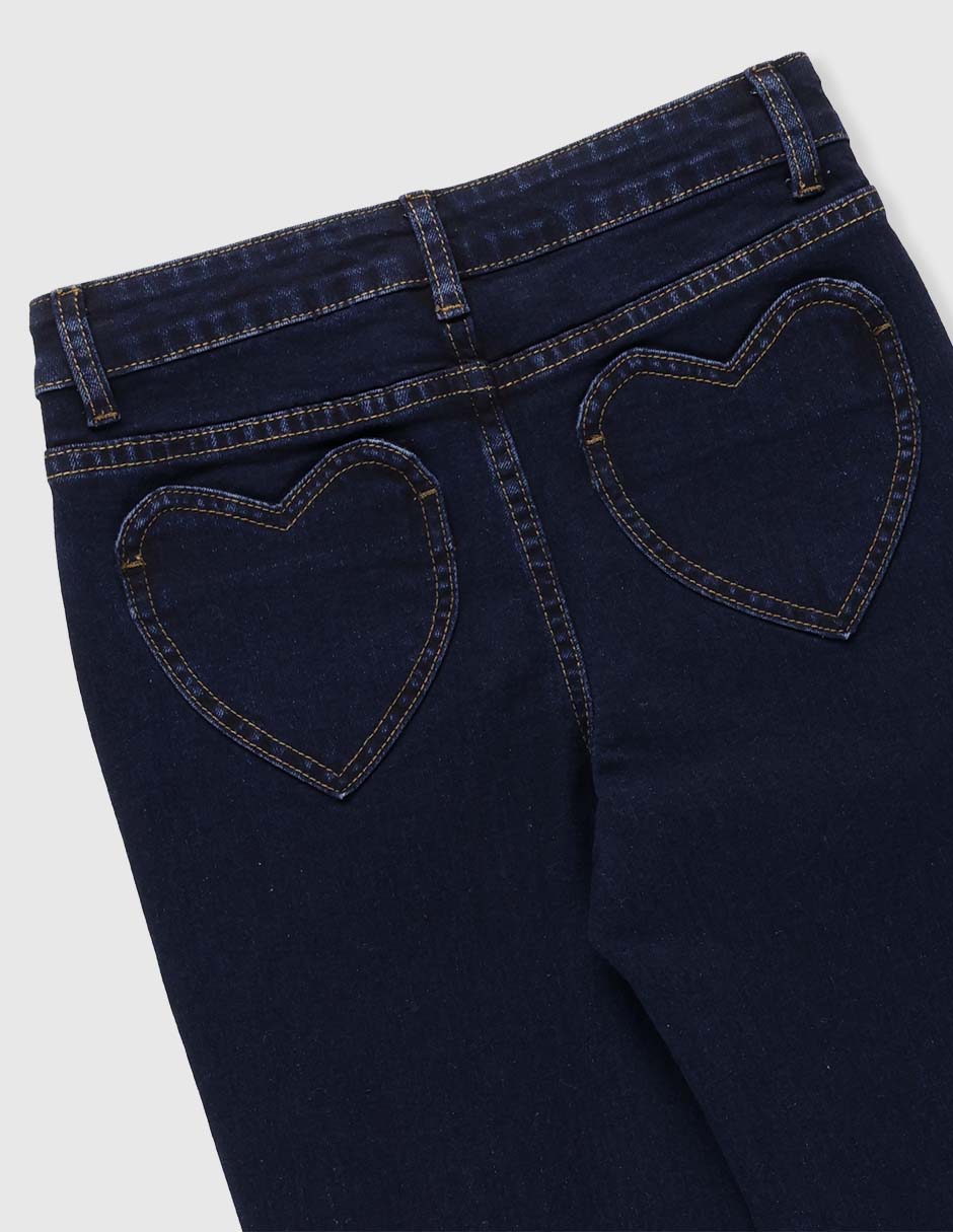Jeans campana lavado obscuro para niña 4