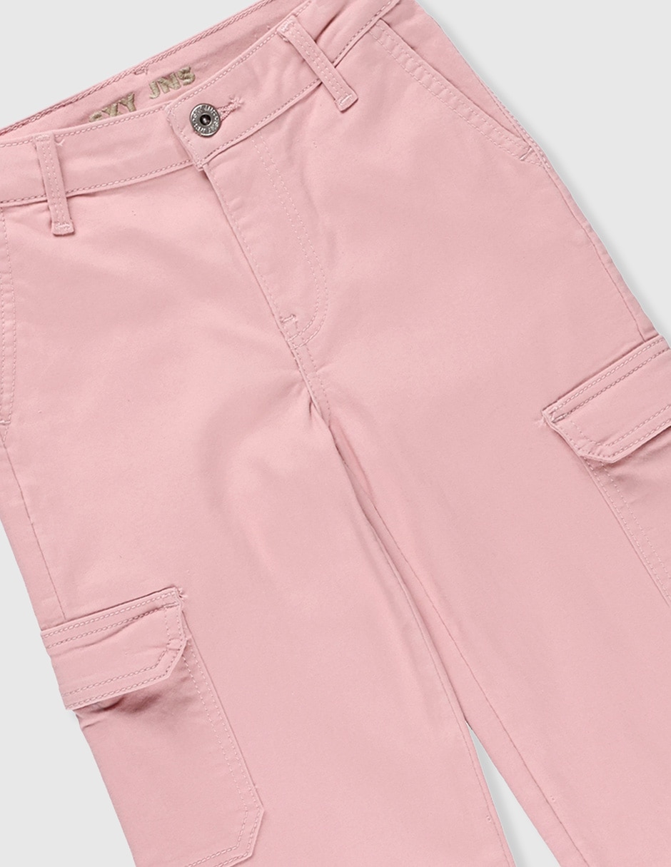 Jeans cargo amplio para niña 6
