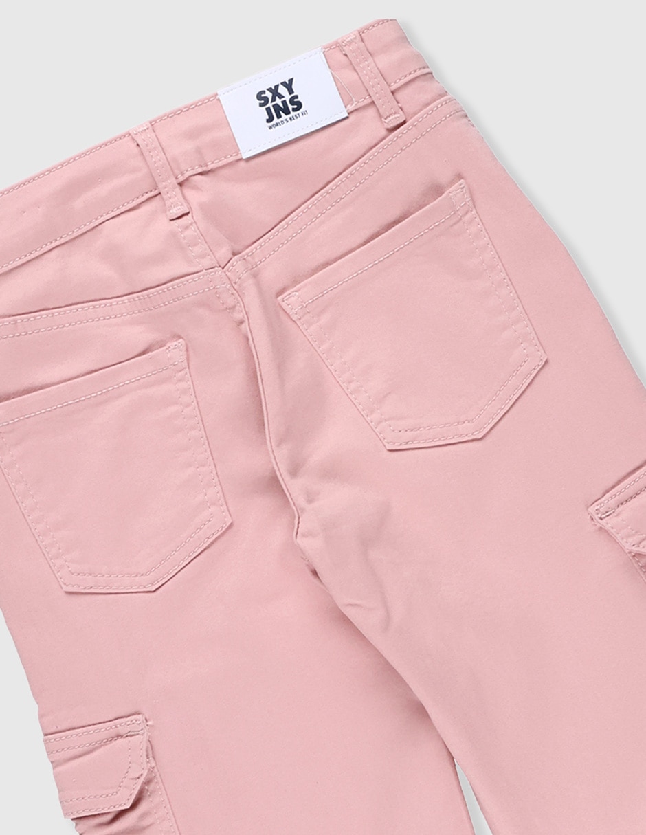 Jeans cargo amplio para niña 7