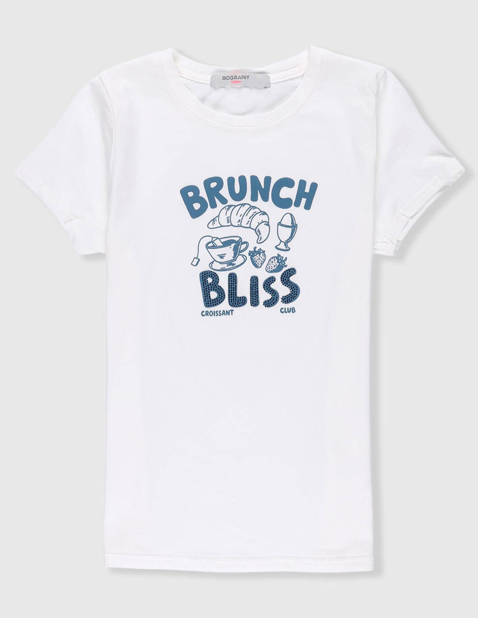 Playera Biography manga corta para niña