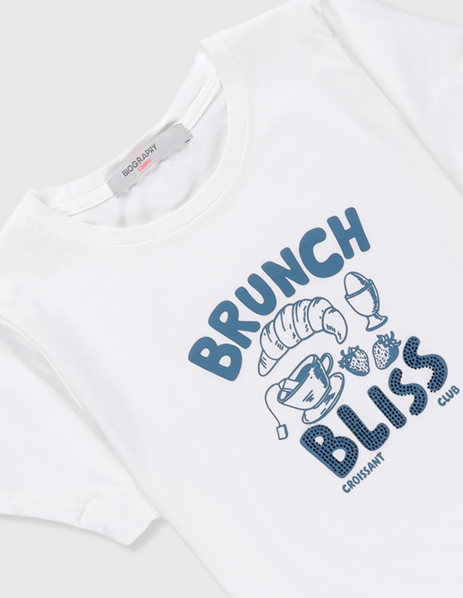 Playera Biography manga corta para niña