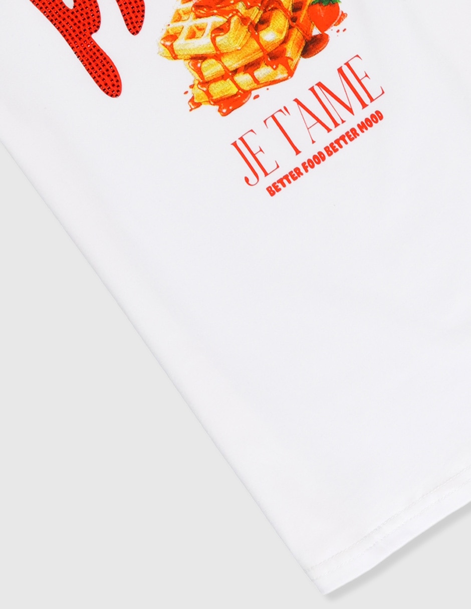 Playera Biography manga corta para niña