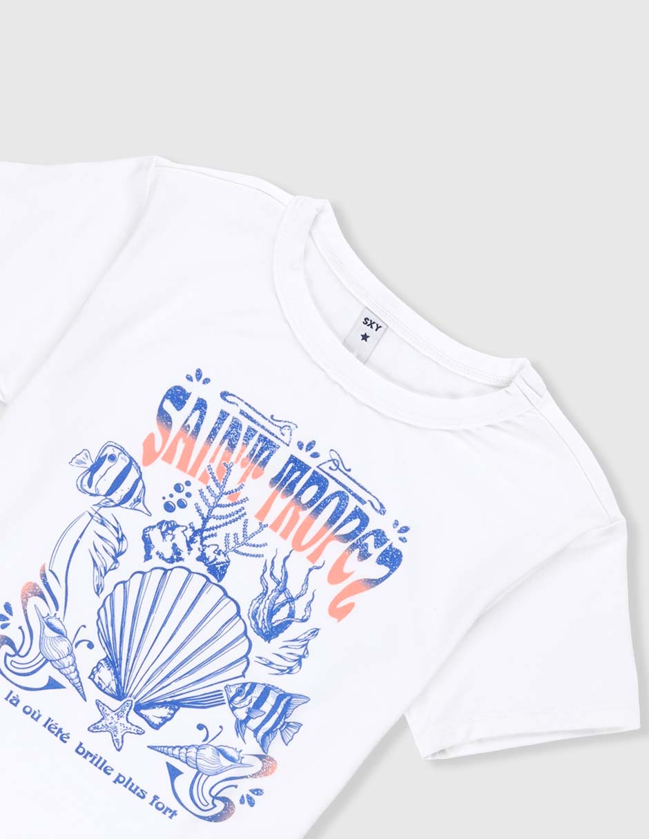 Playera manga corta para niña