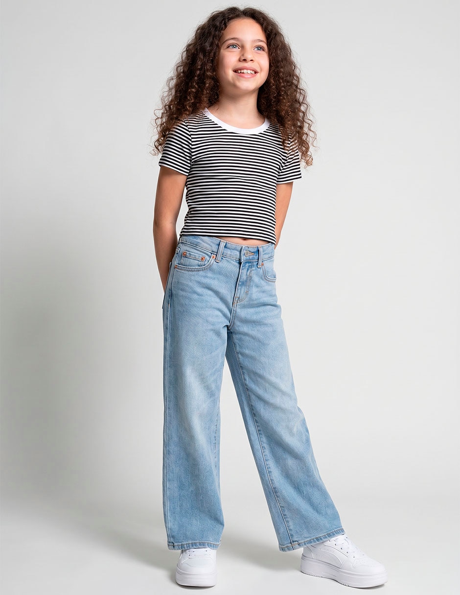 Jeans amplio levi's lavado whisker para niña