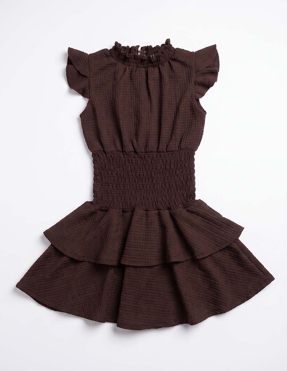 Vestido manga volantes para niña