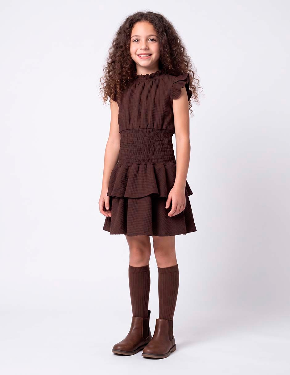 Vestido manga volantes para niña 2