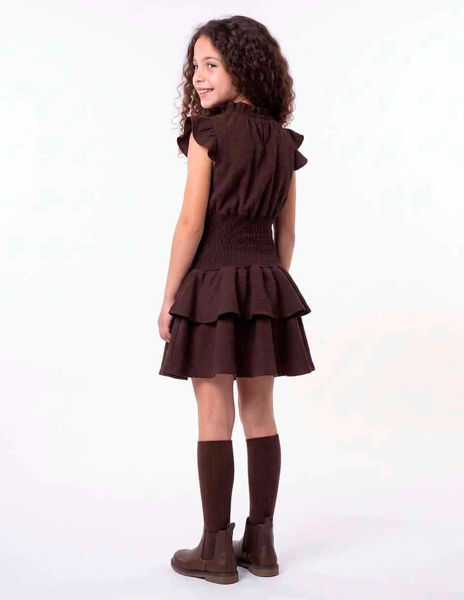 Vestido manga volantes para niña 6