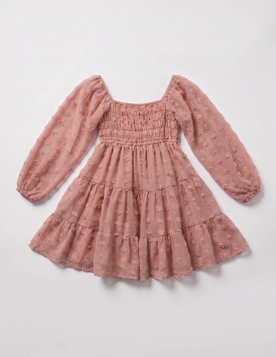 Vestido manga globo para niña 2