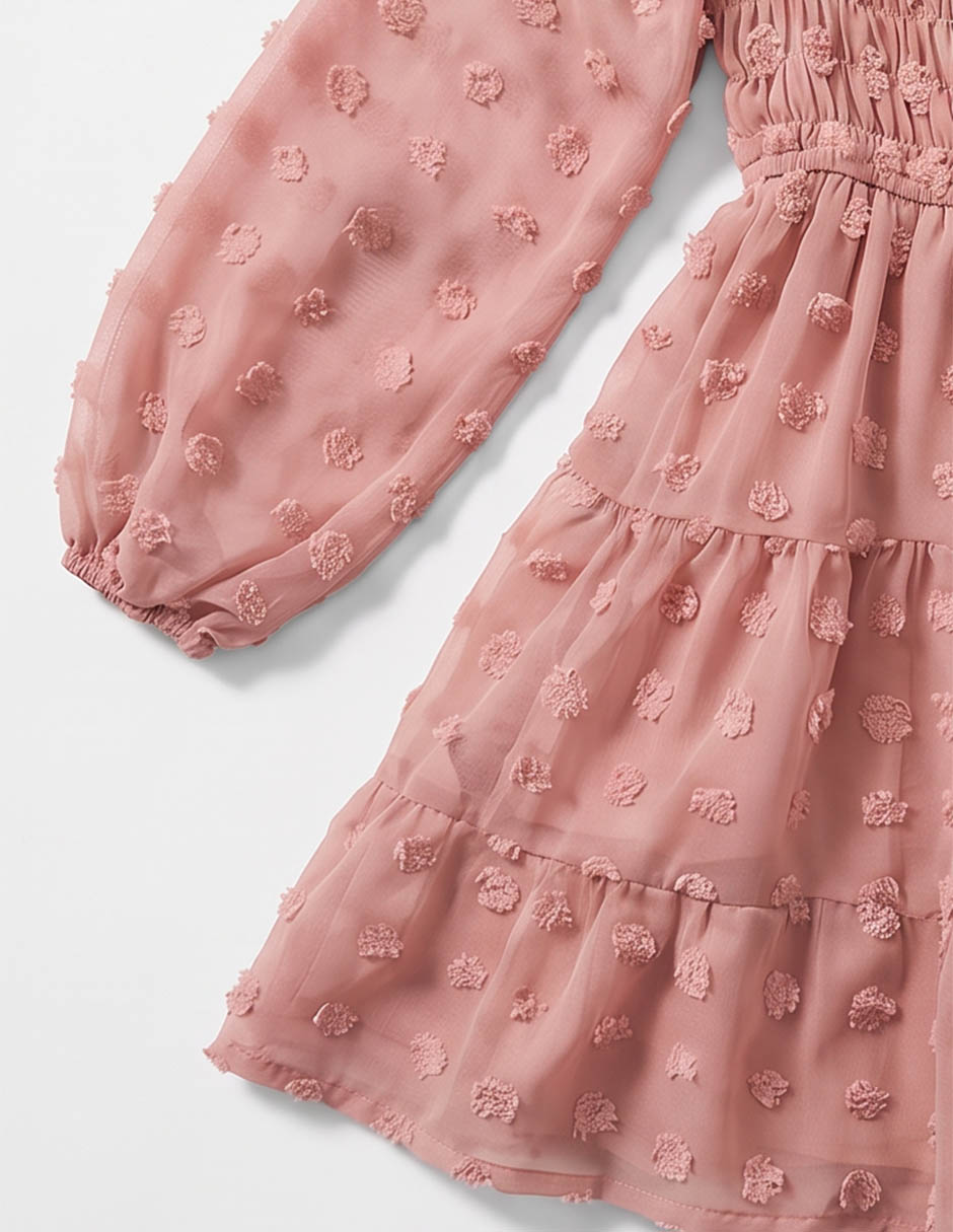 Vestido manga globo para niña 4