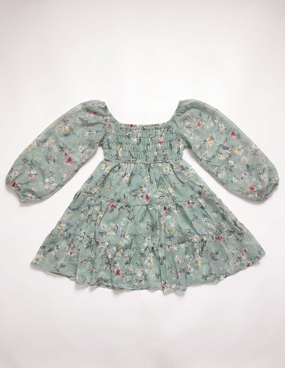Vestido ava & yeelly manga globo para niña 5