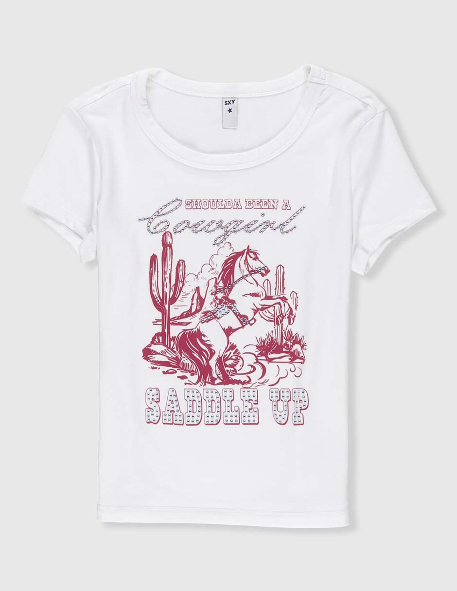 Playera manga corta para niña
