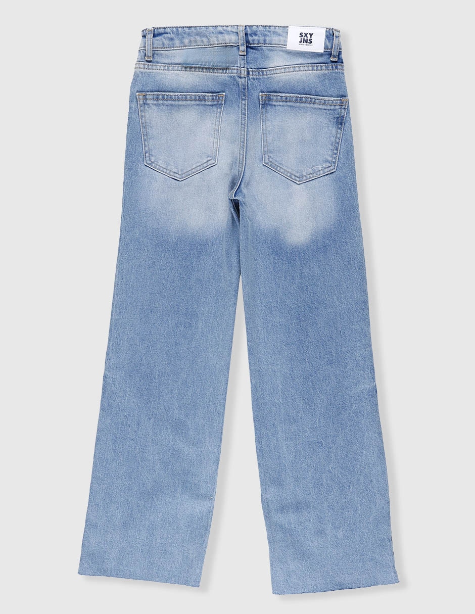 Jeans relaxed amplio deslavado para niña 2
