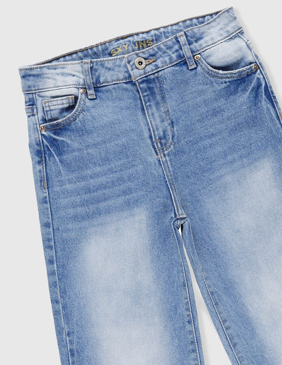 Jeans relaxed amplio deslavado para niña 3