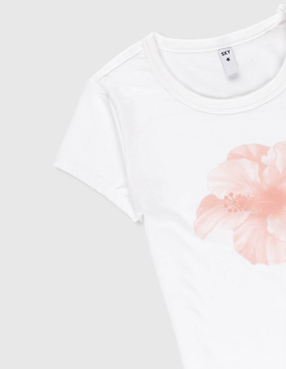 Playera sexy jeans atemporal manga corta infantil niña