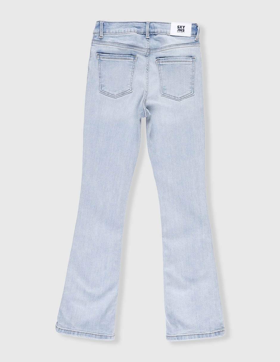 Jeans regular campana sexy jeans atemporal lavado claro infantil niña