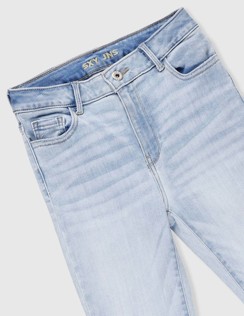 Jeans regular campana sexy jeans atemporal lavado claro infantil niña