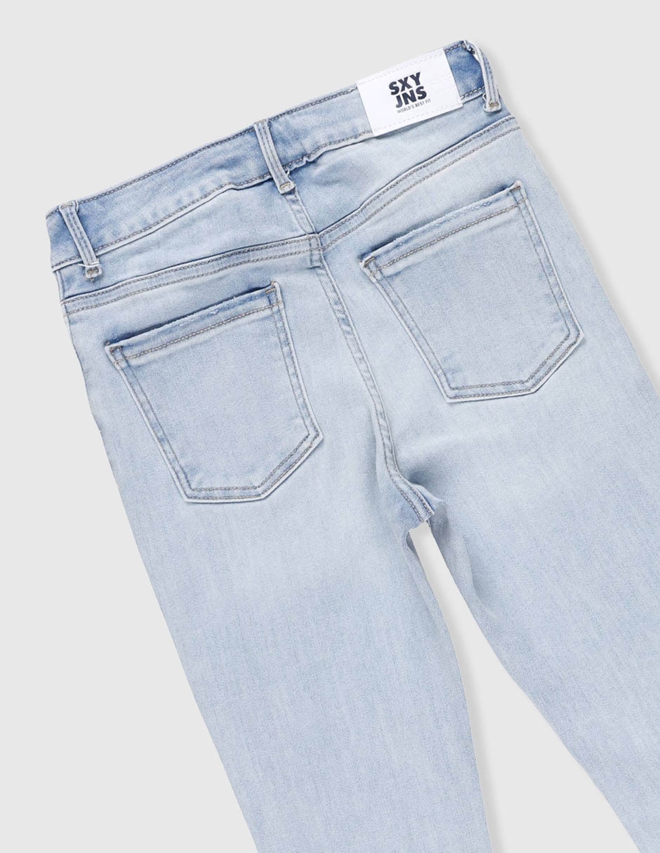 Jeans regular campana sexy jeans atemporal lavado claro infantil niña