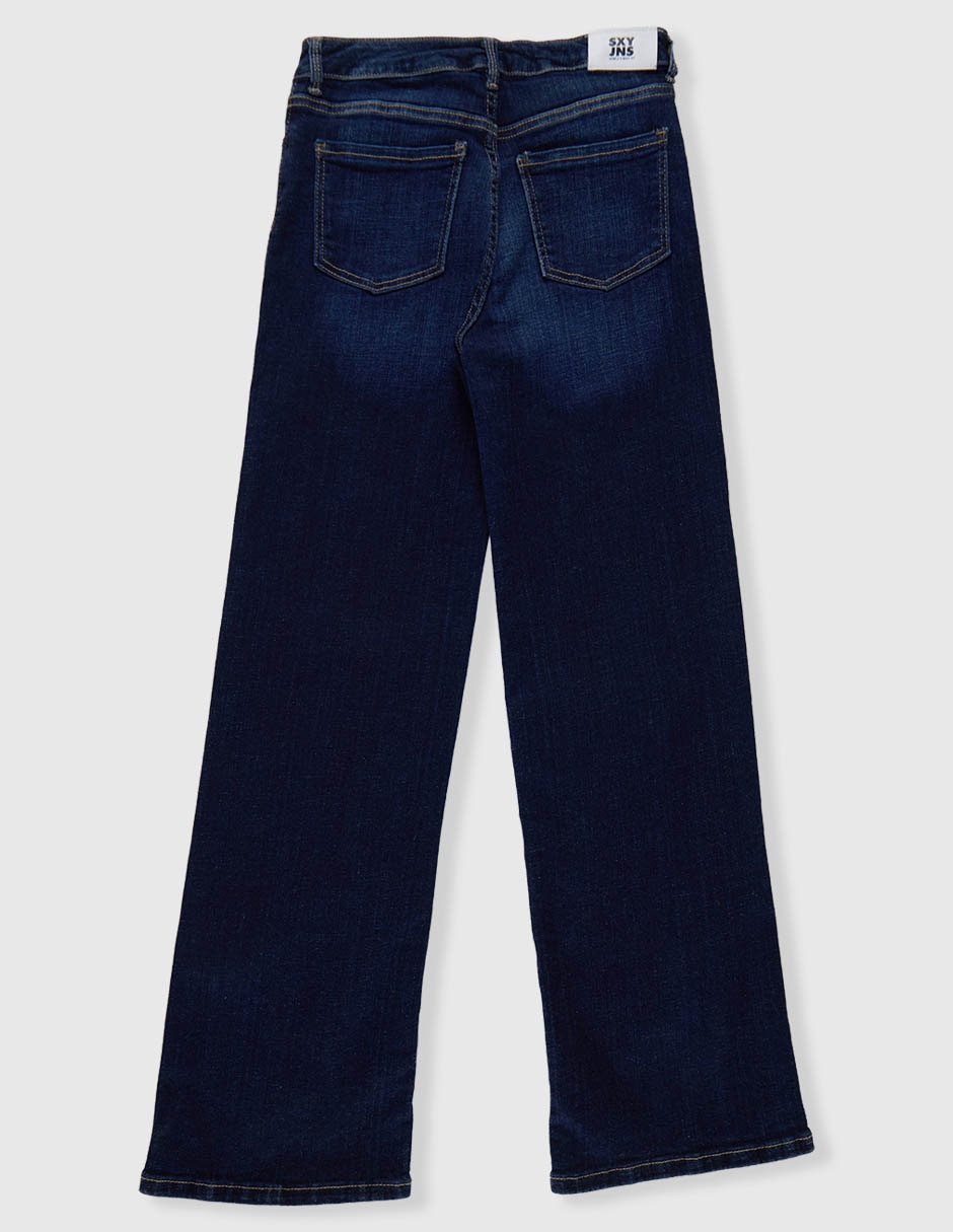 "jeans/jegging" regular wide leg atemporal sxykjm008 "lavado" obscuro "para" infantil niña 2