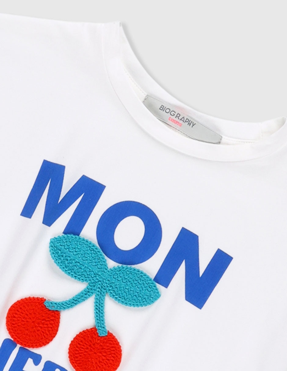 Playera Biography manga corta para niña
