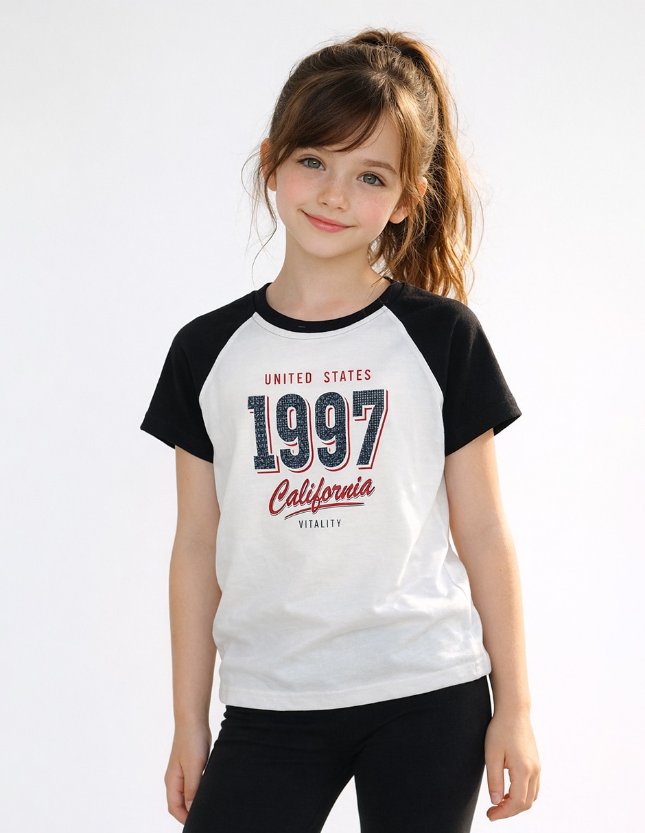 Playera manga corta para niña