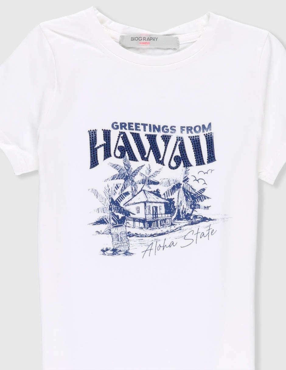 Playera Biography manga corta para niña