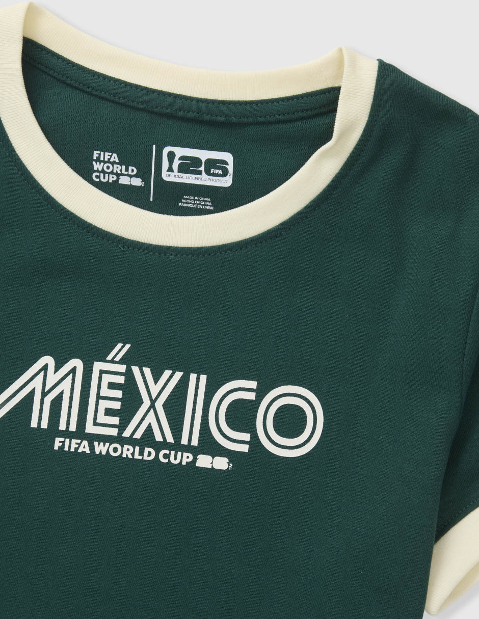 Playera fifa méxico manga corta para niña