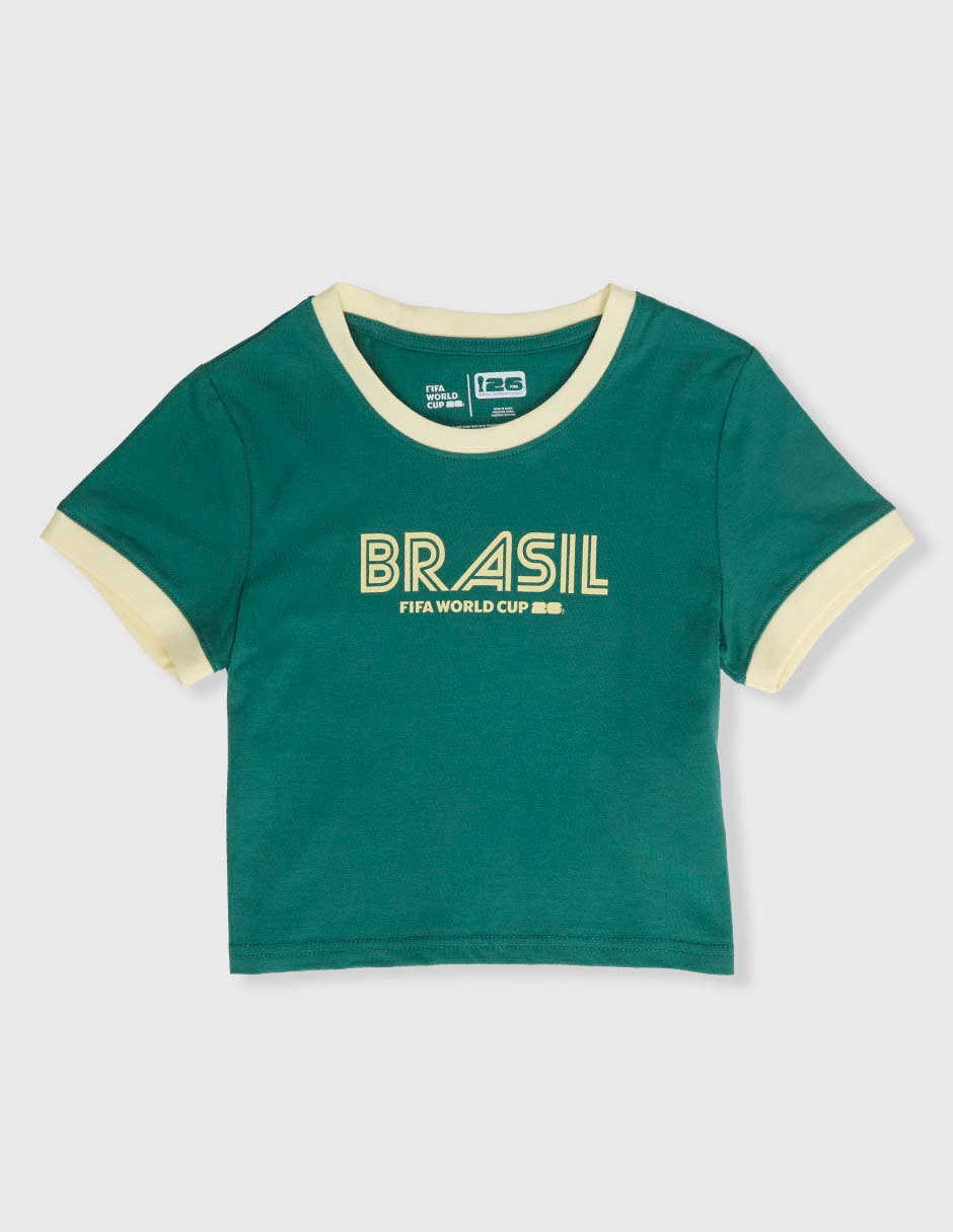 Playera fifa brasil manga corta para niña