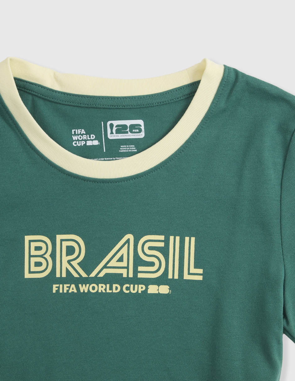 Playera Brasil manga corta para niña 3