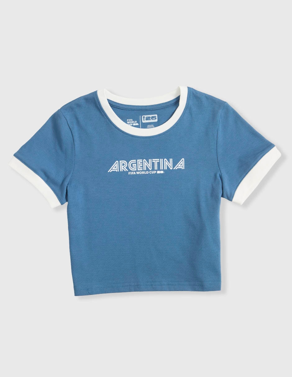 Playera fifa argentina manga corta para niña Playera fifa argentina manga corta para niña